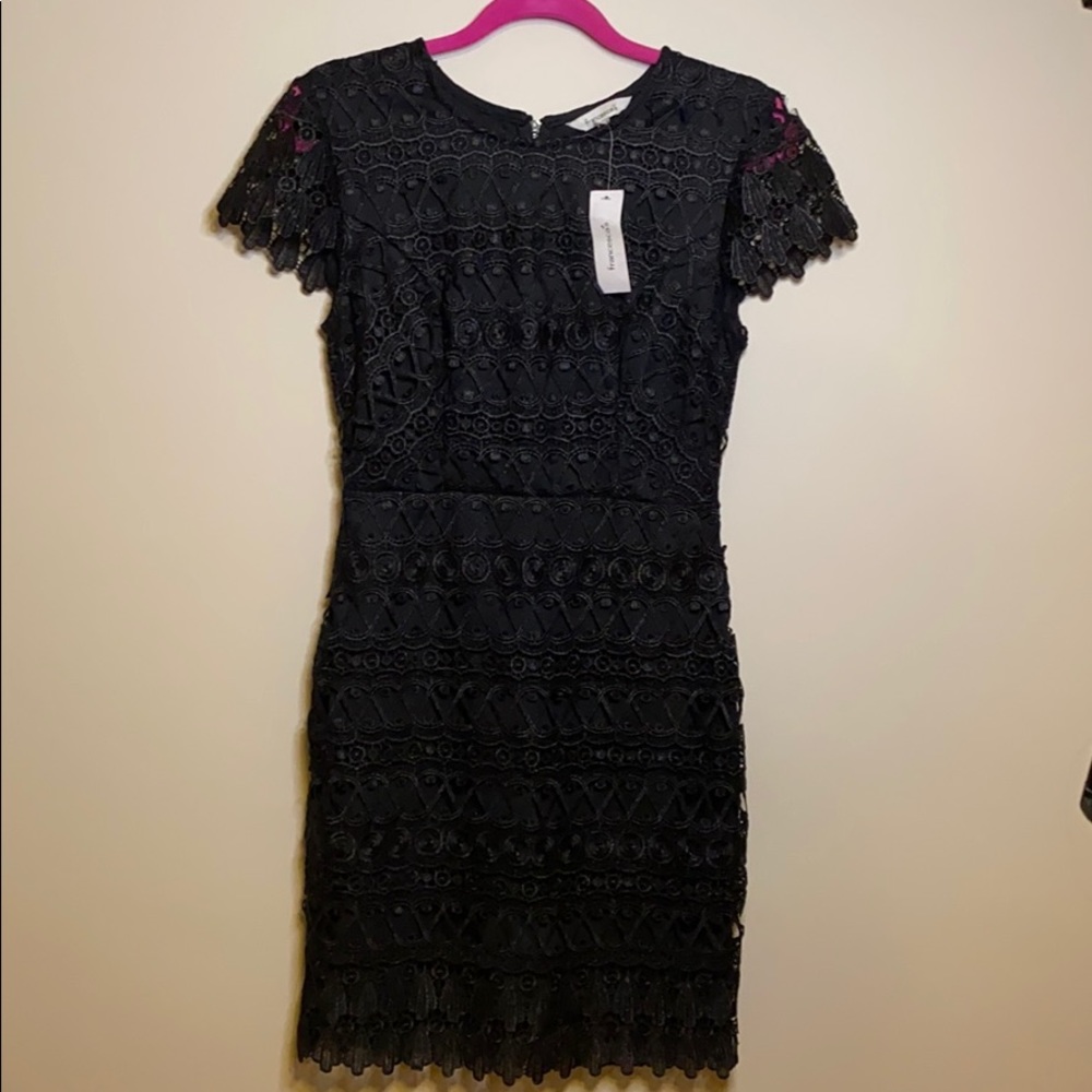 Francesca’s black lace short sleeve dress